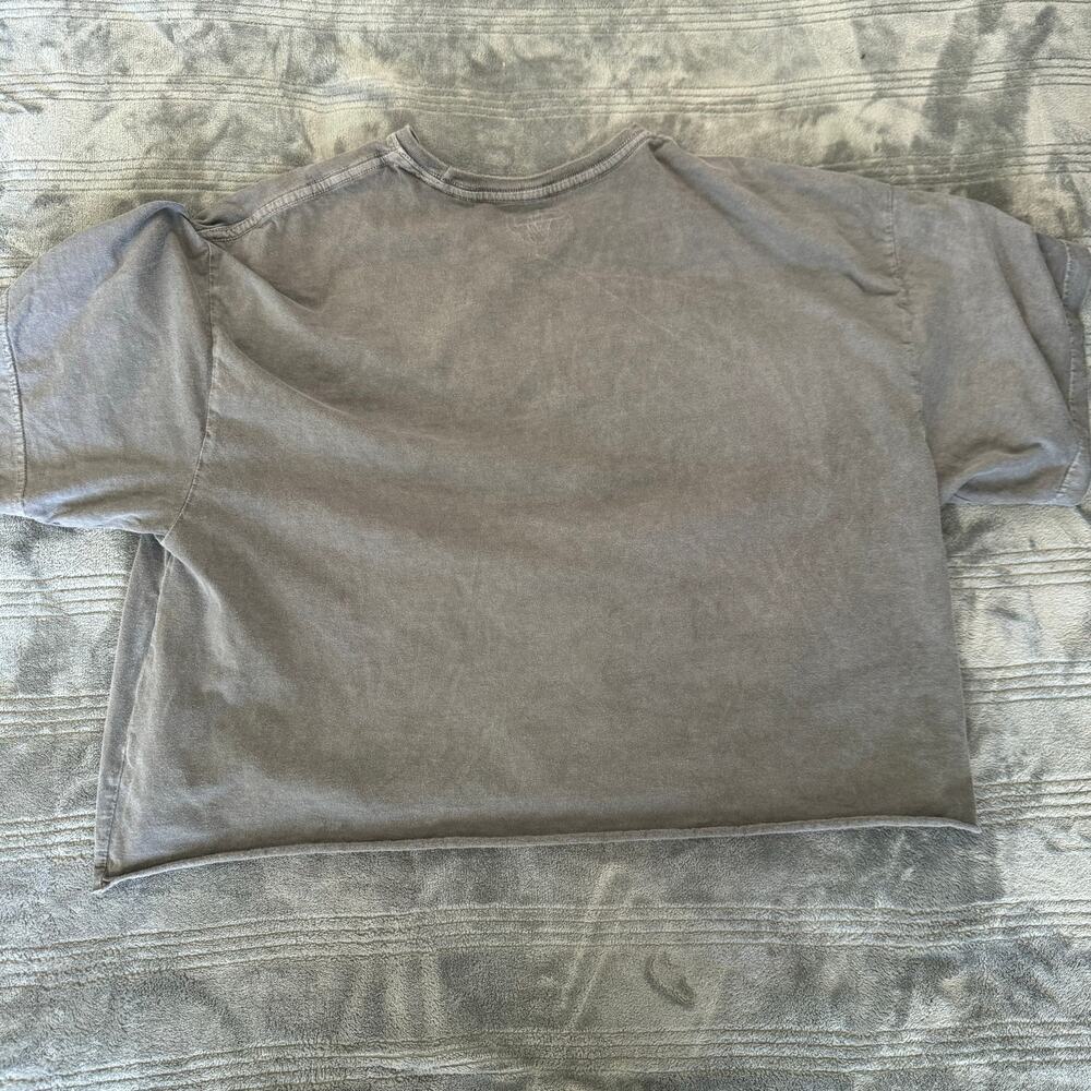 Rhinestone Cowboy 1982 Cropped Oversized Distressed Graphic T Shirt Women Medium - Picture 5 of 9